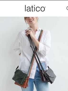 Latico Harbor Leather Crossbody Bag in Hunter Green (rare color)